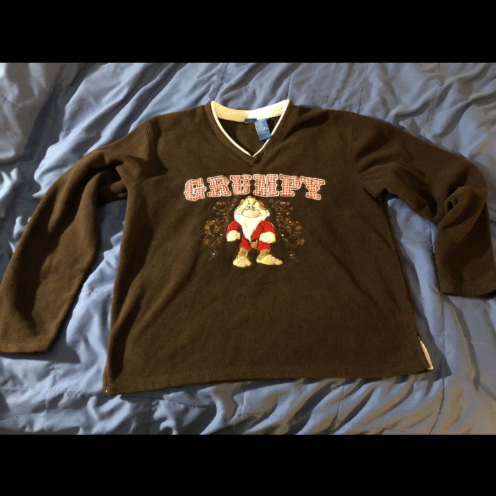 Disney Fleece Grumpy Sweater | Grumpy 7 Dwarfs | Brown Sweater| Snow White